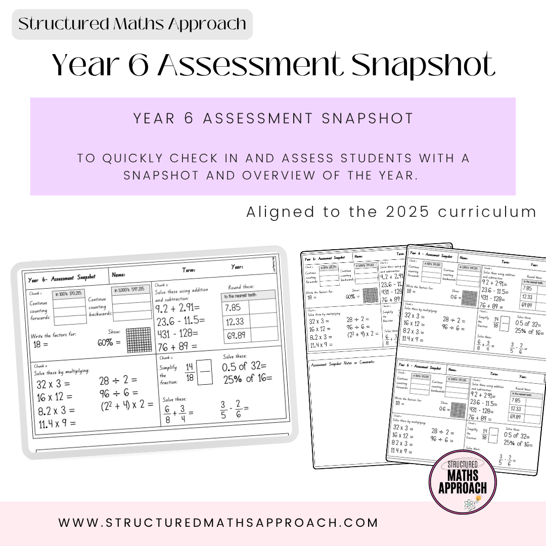 Year 6 Structured Maths Approach Assessment Snapshot