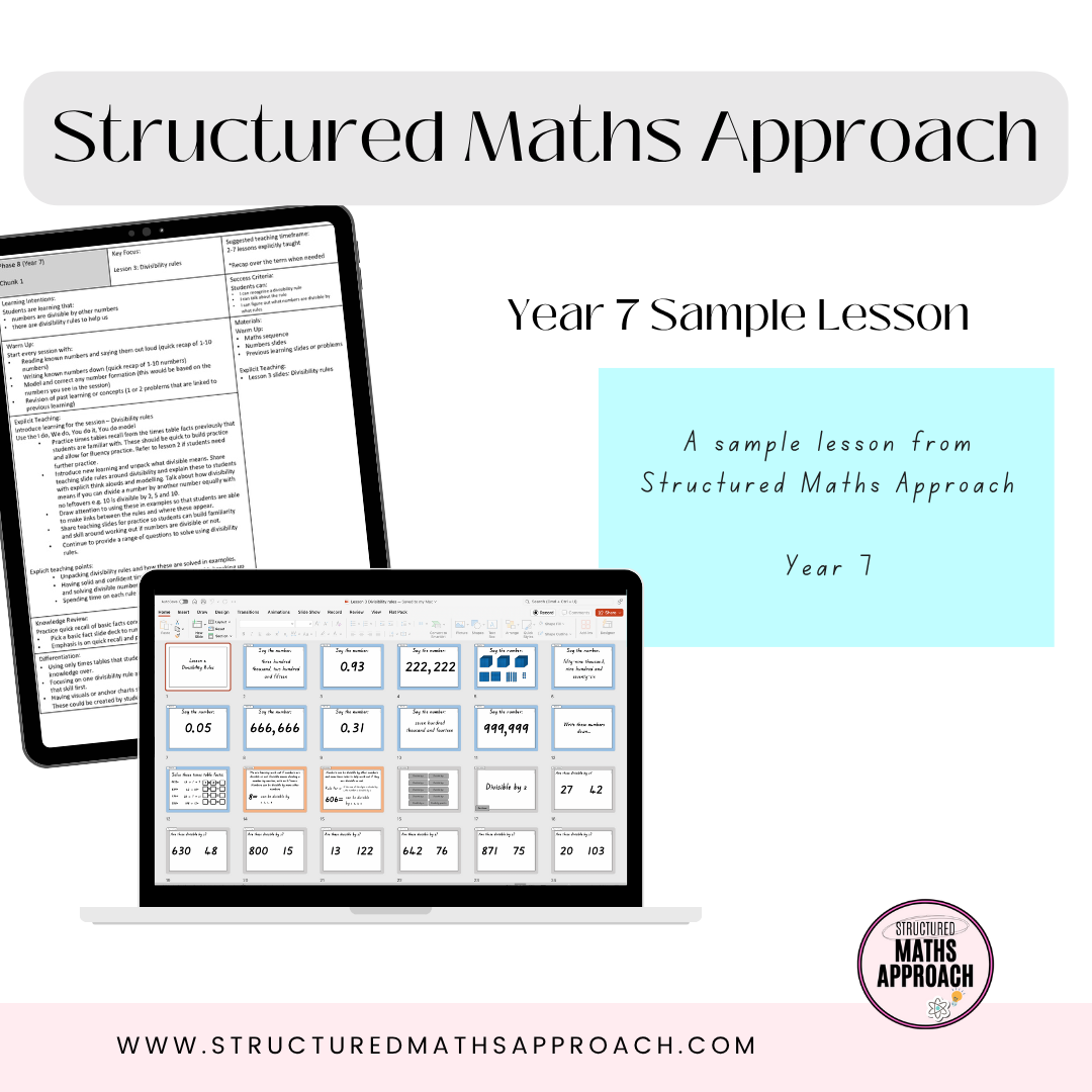 Year 7 Structured Maths Approach - SAMPLE PACK LESSON