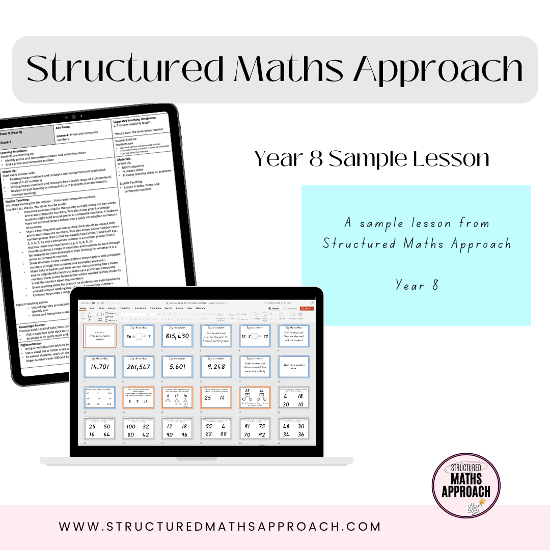 Year 8 Structured Maths Approach - SAMPLE PACK LESSON