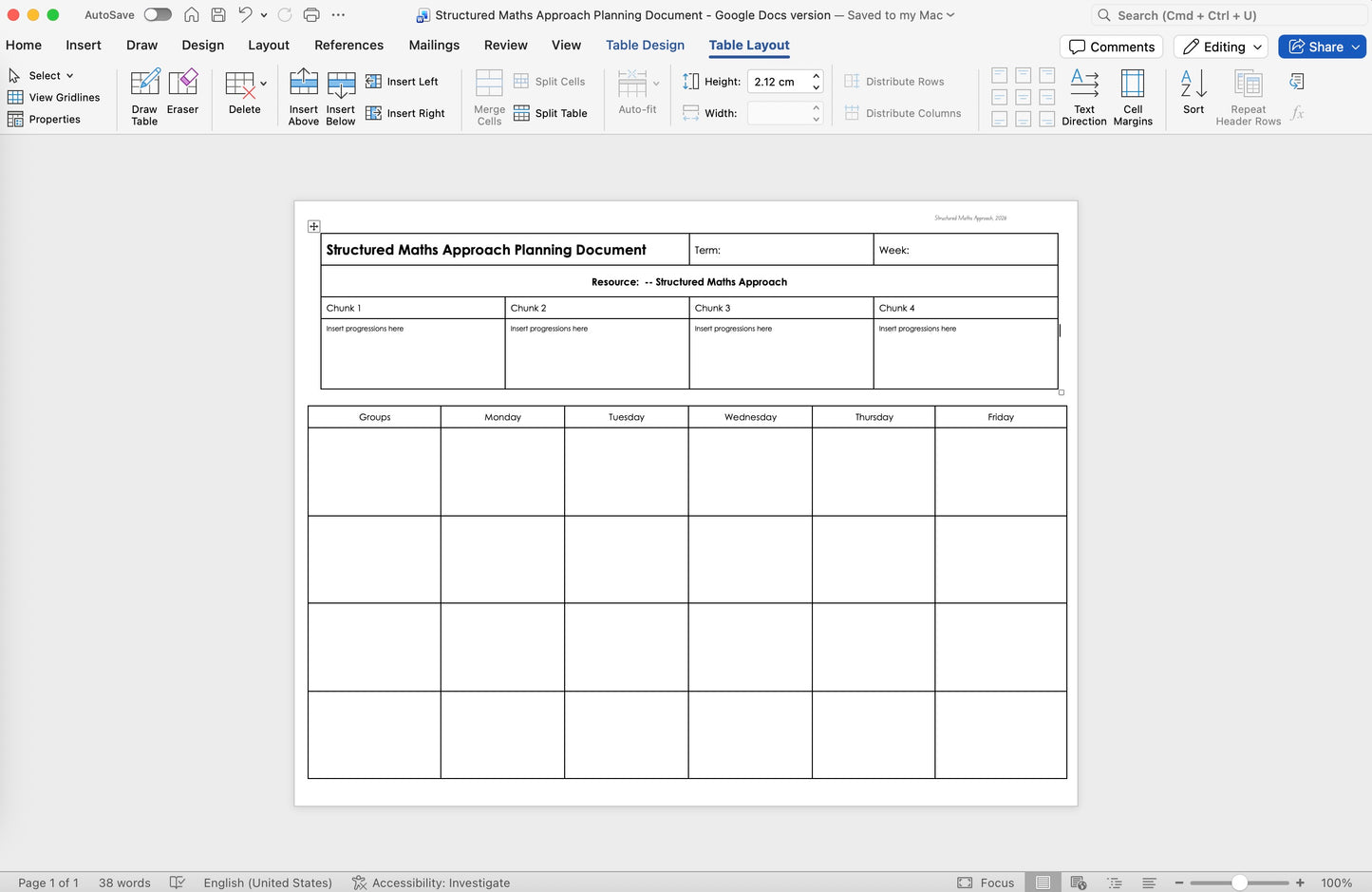 Structured Maths Approach Planning Document - Microsoft Word