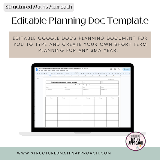 Structured Maths Approach Editable Planning Document - Google Docs