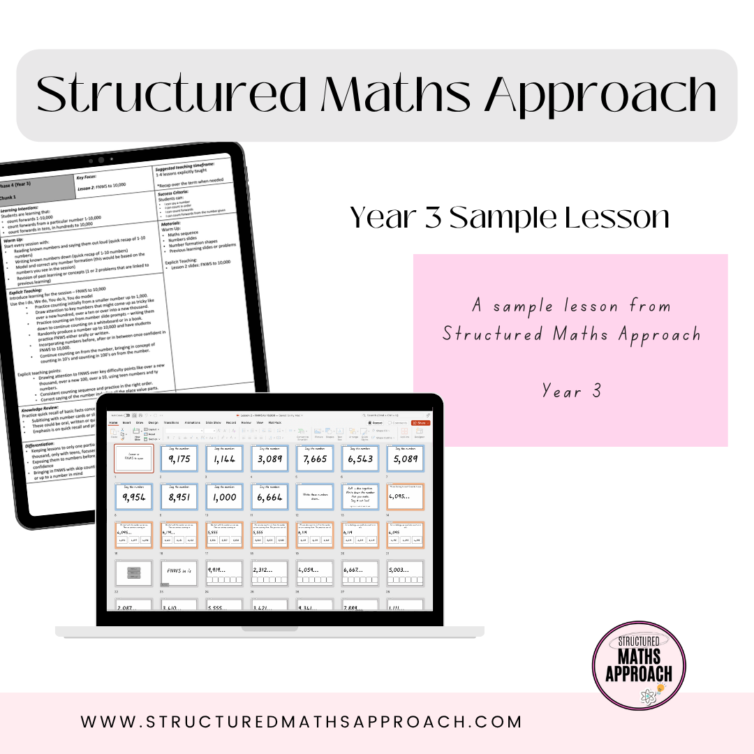 Year 3 SAMPLE LESSON *Aligned to 2025 Curriculum – Structured Maths ...