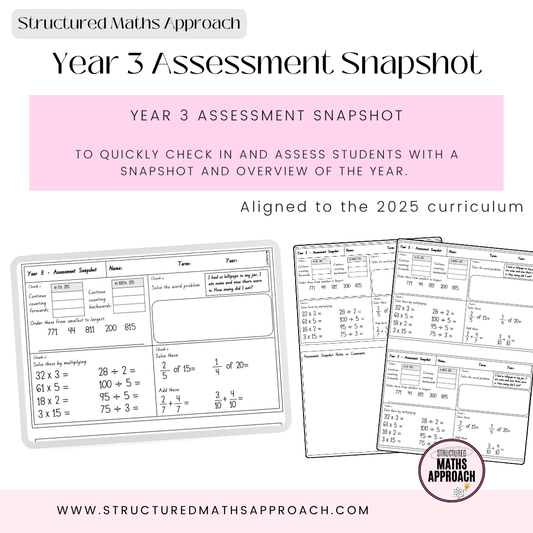 Year 3 Structured Maths Approach Assessment Snapshot