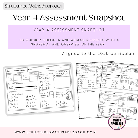 Year 4 Structured Maths Approach Assessment Snapshot