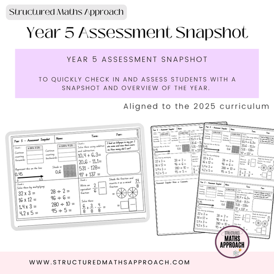 Year 5 Structured Maths Approach Assessment Snapshots