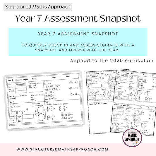 Year 7 Structured Maths Approach Assessment Snapshots