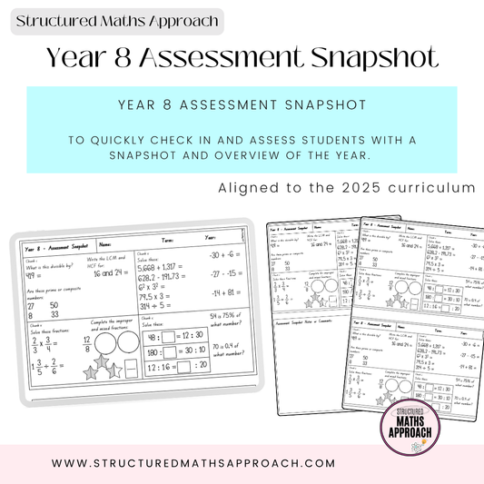 Year 8 Structured Maths Approach Assessment Snapshots
