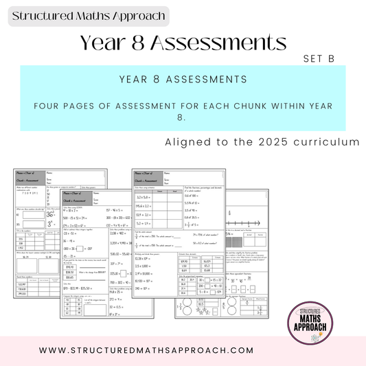 Year 8 Structured Maths Approach Assessments - SET B