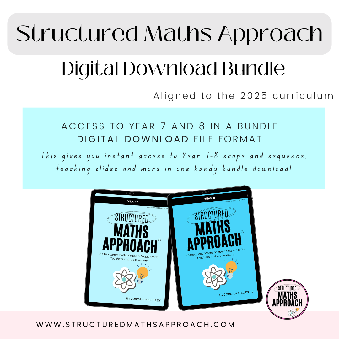 Year 7-8 Structured Maths Approach DIGITAL BUNDLE *Aligned to 2025 Curriculum