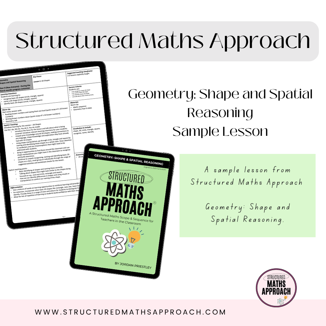 Structured Maths Approach Shape and Spatial Reasoning - SAMPLE PACK LESSON