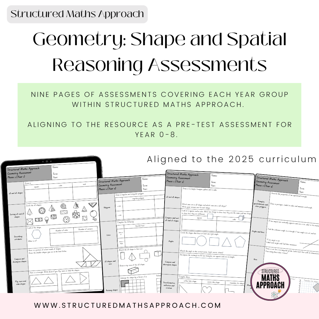 Structured Maths Approach Geometry: Shape and Spatial Reasoning Assessments