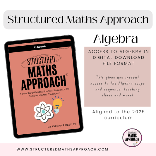 Structured Maths Approach Algebra - DIGITAL *Aligned to 2025 Curriculum