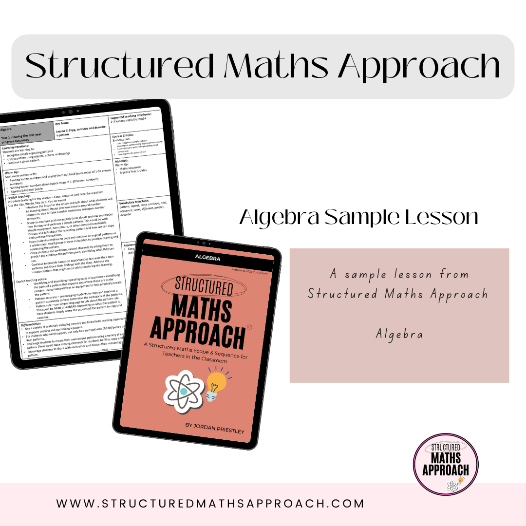 Structured Maths Approach Algebra - SAMPLE PACK LESSON