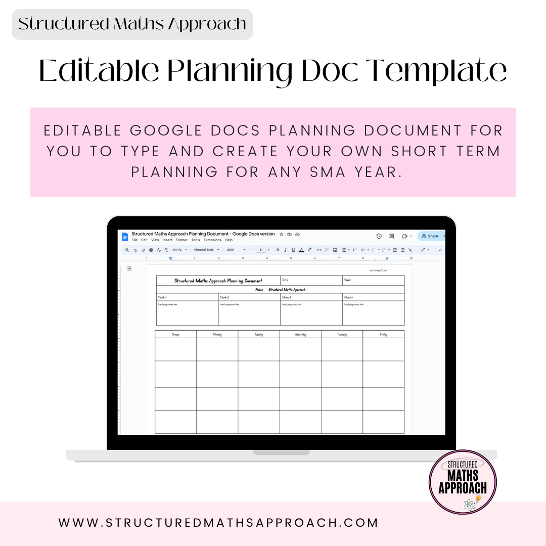 Structured Maths Approach Editable Planning Document - Google Docs