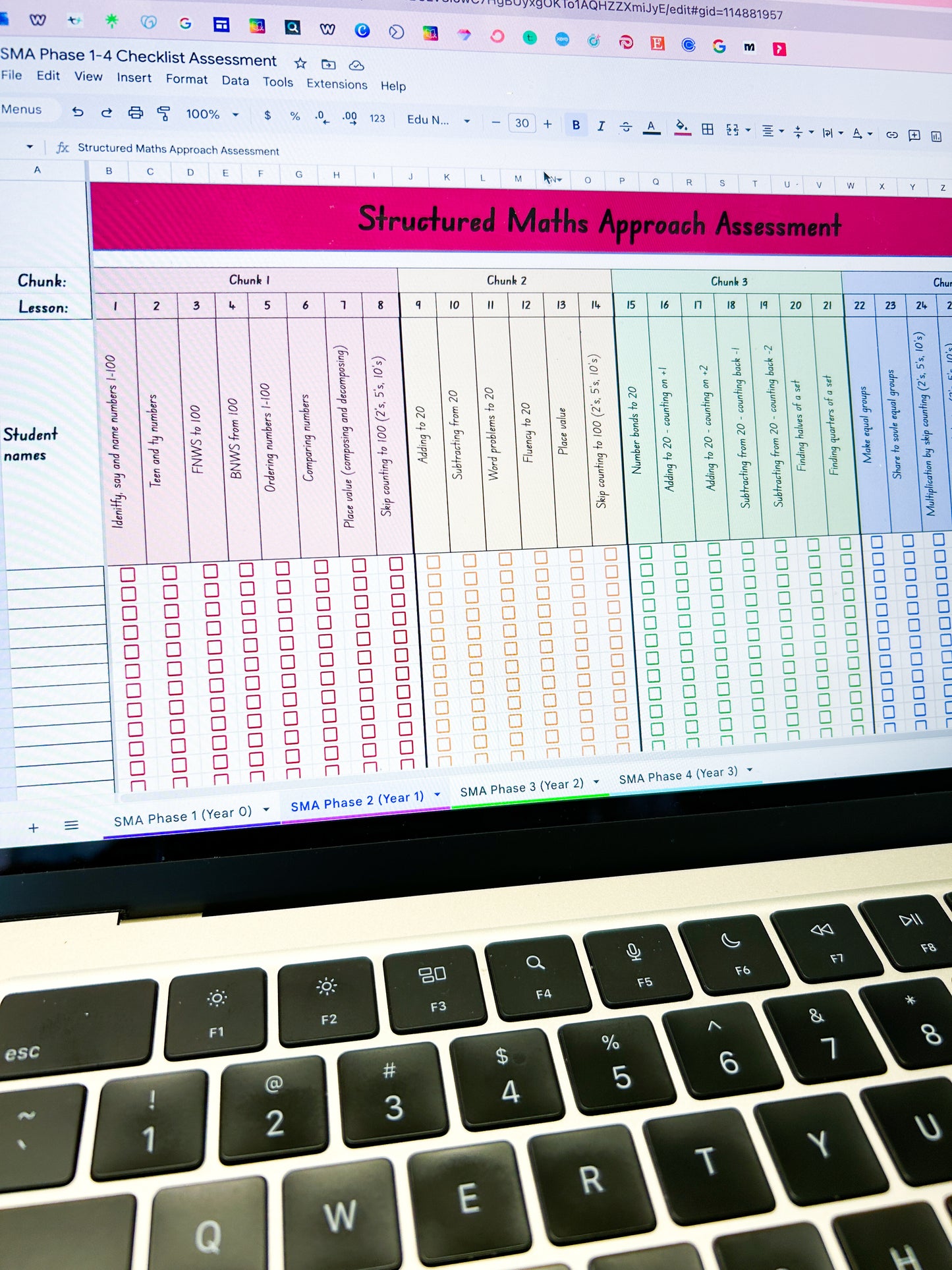 Structured Maths Approach Assessment Tracker