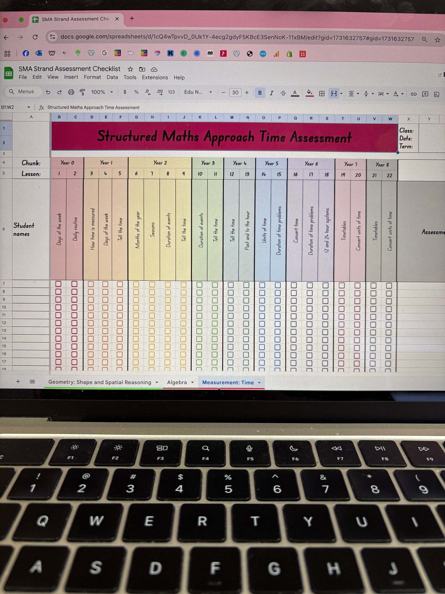 Structured Maths Approach Strand Assessment Tracker