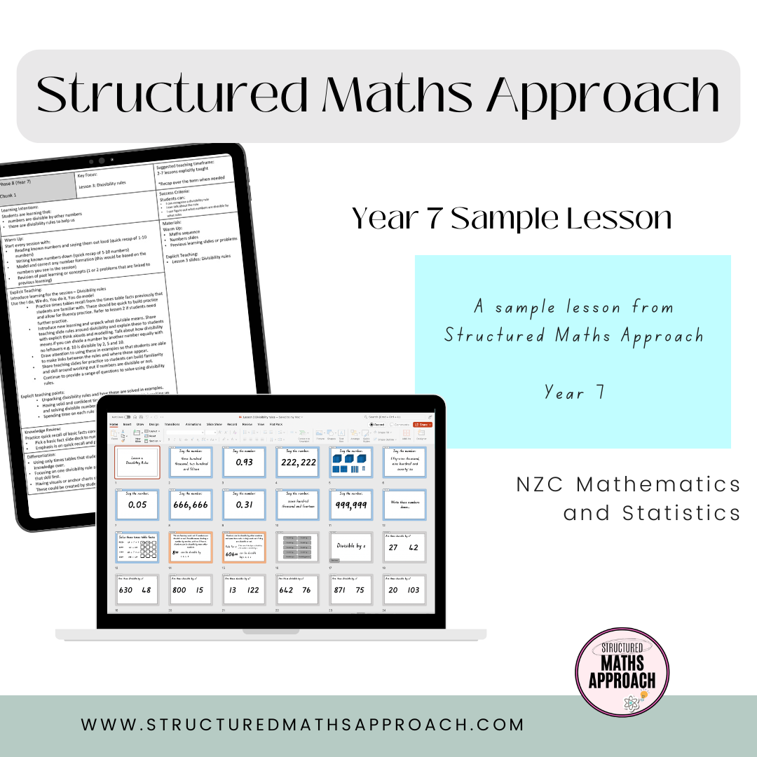 Year 7 SAMPLE LESSON *NZC - Mathematics and Statistics – Structured ...