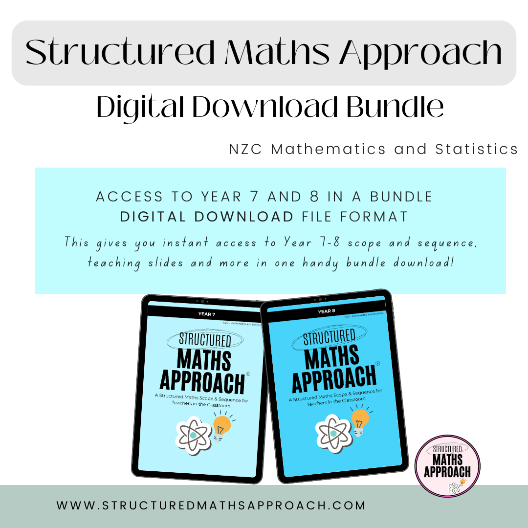 Year 7-8 Structured Maths Approach DIGITAL BUNDLE *NZC - Mathematics and Statistics