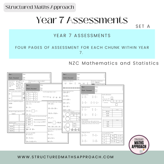 Year 7 Structured Maths Approach Assessments - SET A