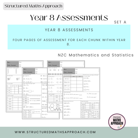 Year 8 Structured Maths Approach Assessments - SET A