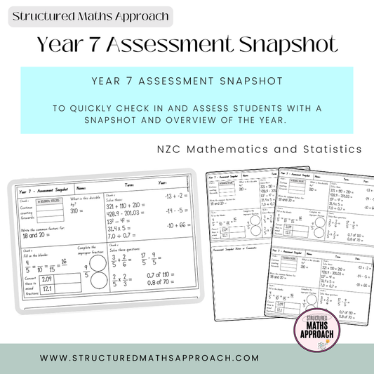 Year 7 Structured Maths Approach Assessment Snapshots