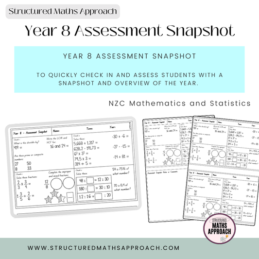 Year 8 Structured Maths Approach Assessment Snapshots