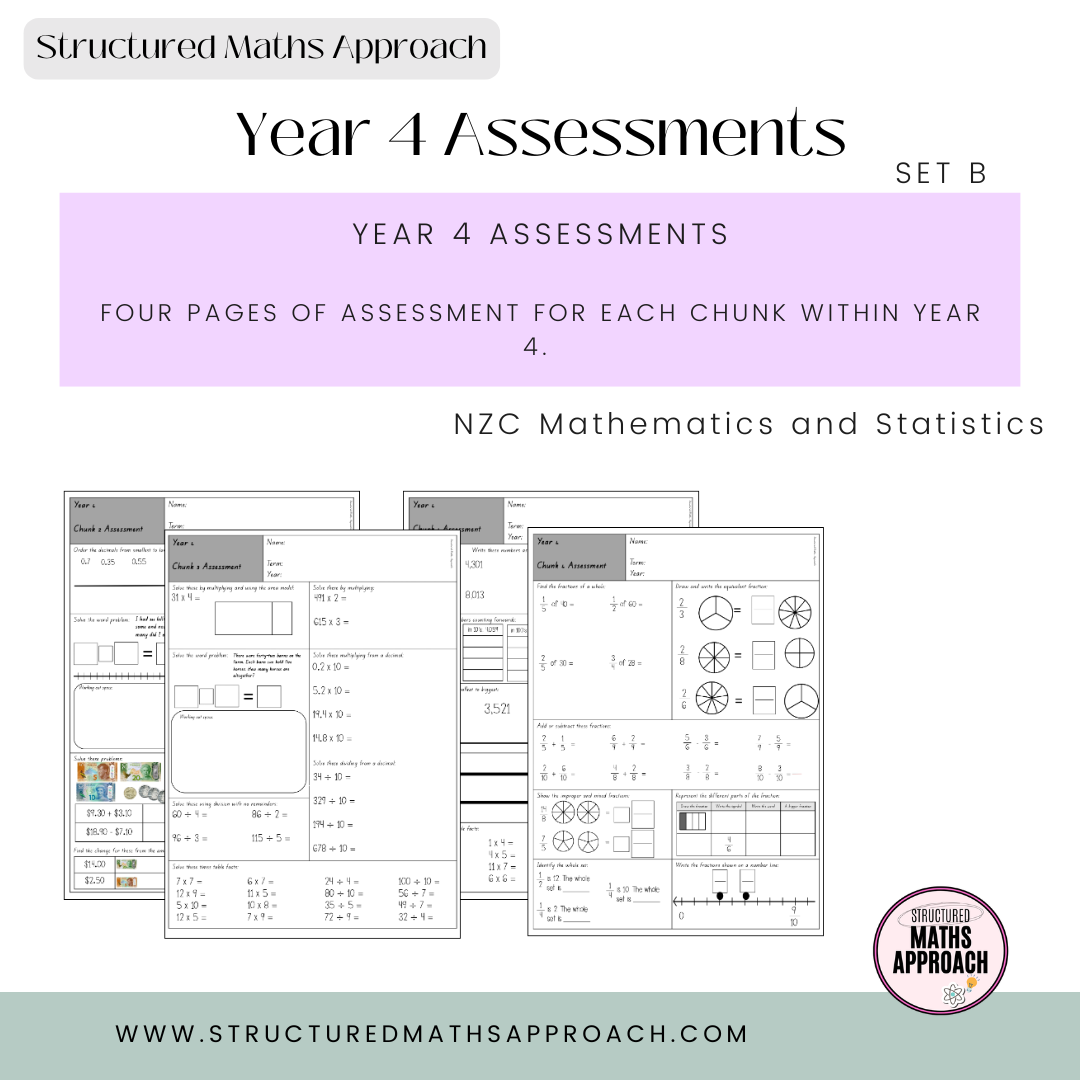 Year 4 Structured Maths Approach Assessments - SET B